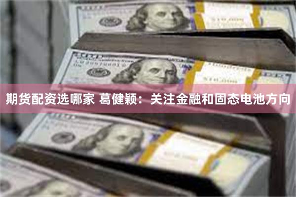 期货配资选哪家 葛健颖:关注金融和固态电池方向