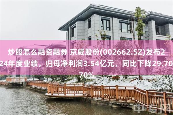 炒股怎么融资融券 京威股份(002662.SZ)发布2024