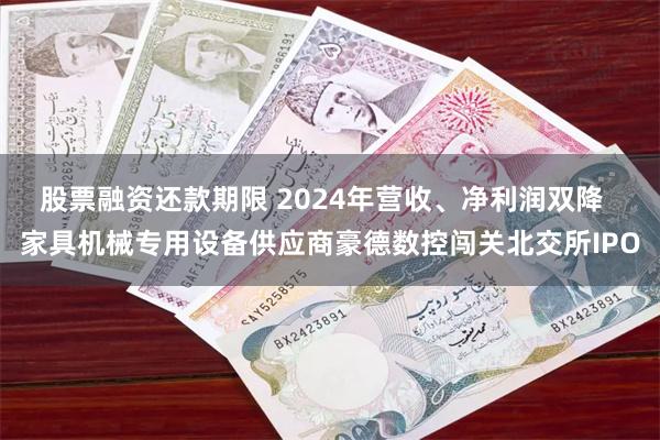 股票融资还款期限 2024年营收、净利润双降  家具机械专用