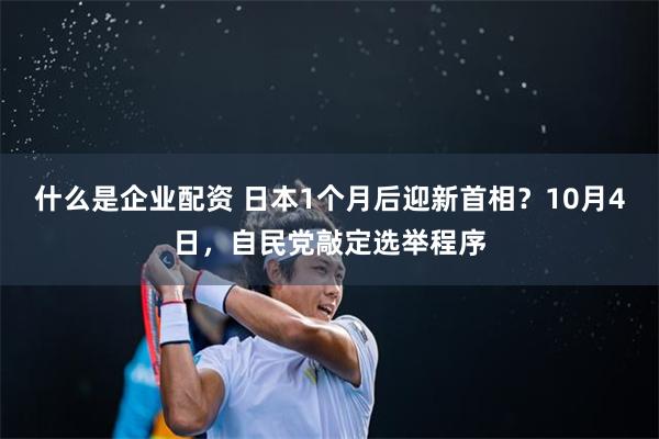 什么是企业配资 日本1个月后迎新首相？10月4日，自民党敲定选举程序